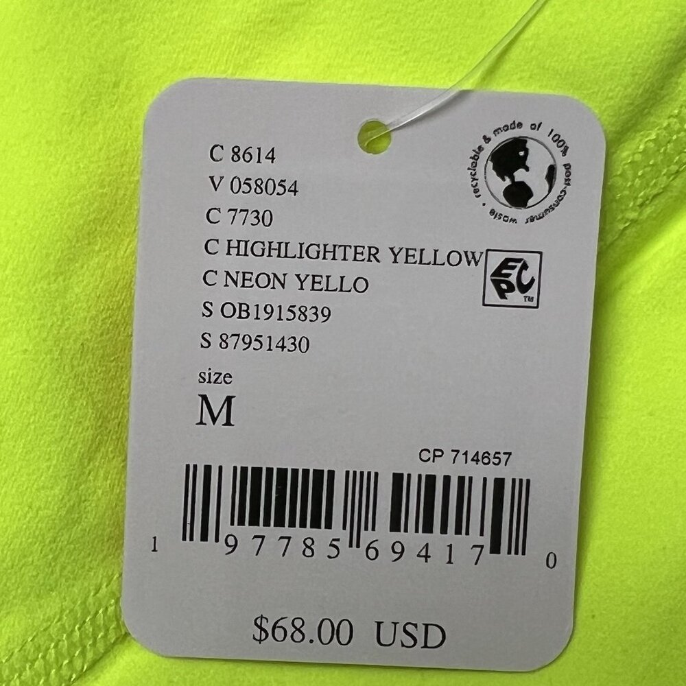 NWT $68 Free People X Hatch Maternity Square Neck Bra Size Medium Neon Yellow - Picture 11 of 15